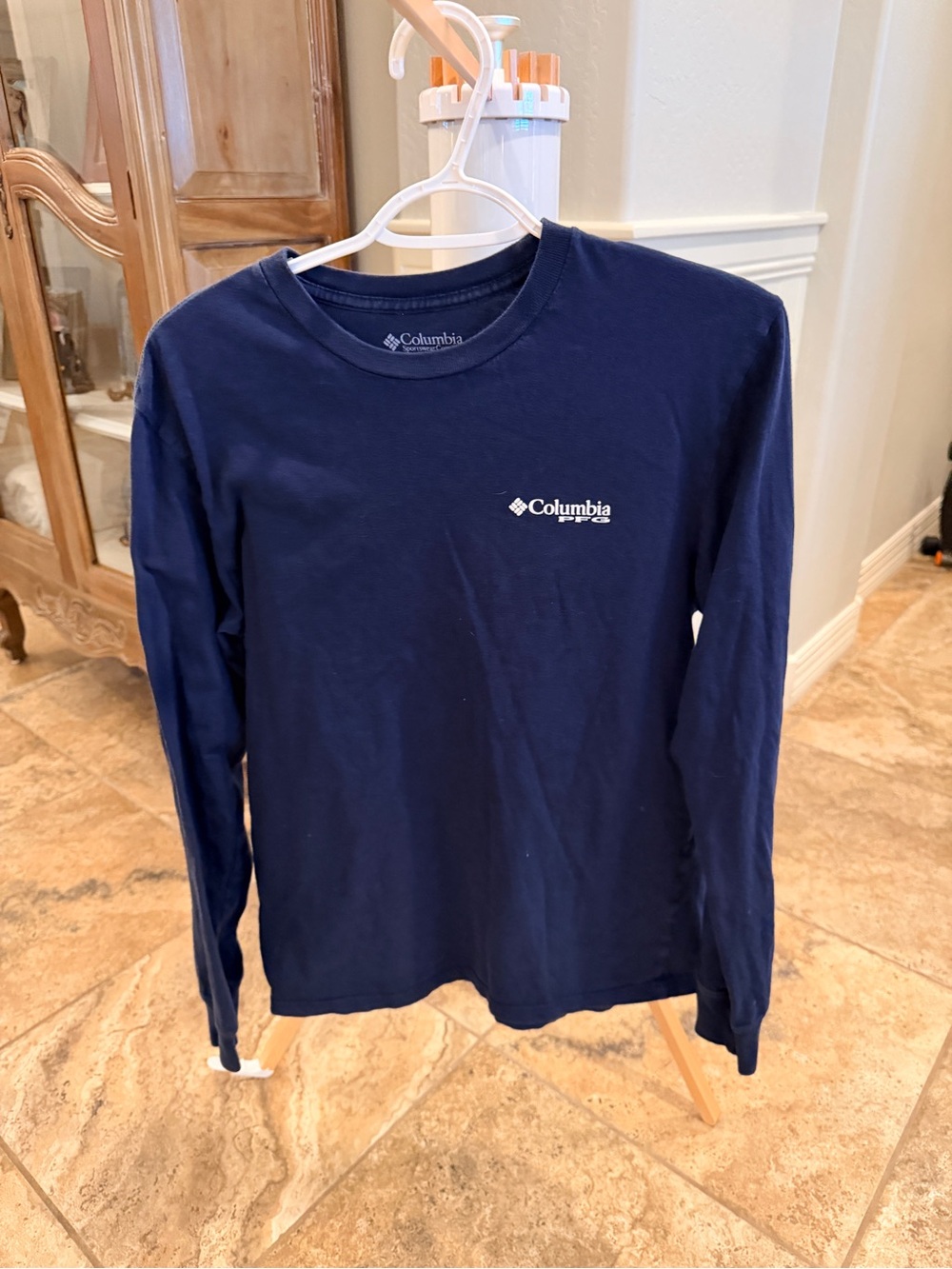 Columbia Navy Blue Long Sleeve Logo Shirt